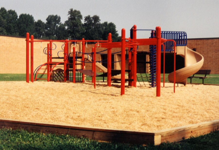 Photograph of the new playground that was installed in 1993.